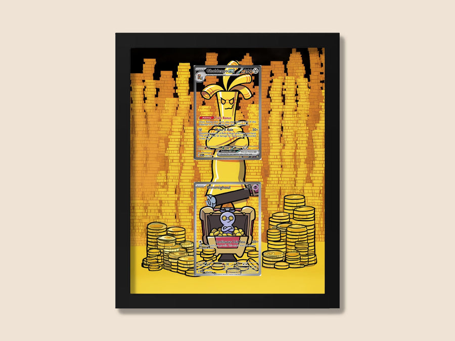 Gimmighoul & Gholdengo Display Frame – Pokemon Card Art | 8x10 Frame for Raw or Graded Cards