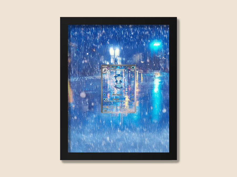 Poliwhirl Display Frame – Pokémon 151 Card Art | 8x10 Frame for Raw or Graded Cards