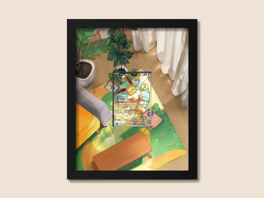 Sleeping Eevee Promo Display Frame – Scarlet & Violet Pokémon Card | 8x10 Frame for Raw or Graded Cards