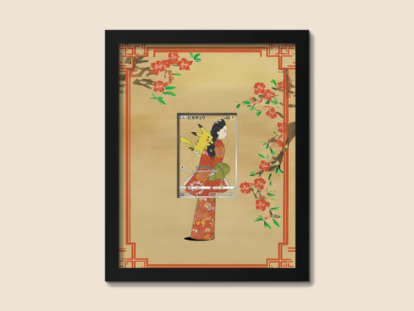Pikachu Stamp Box Promo Display Frame – Japanese Pokémon Card Art | 8x10 Frame for Raw or Graded Cards