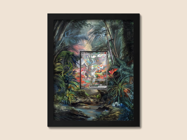 Reshiram EX SIR Display Frame – White Flare Pokémon Card | 8x10 Frame for Raw or Graded Cards