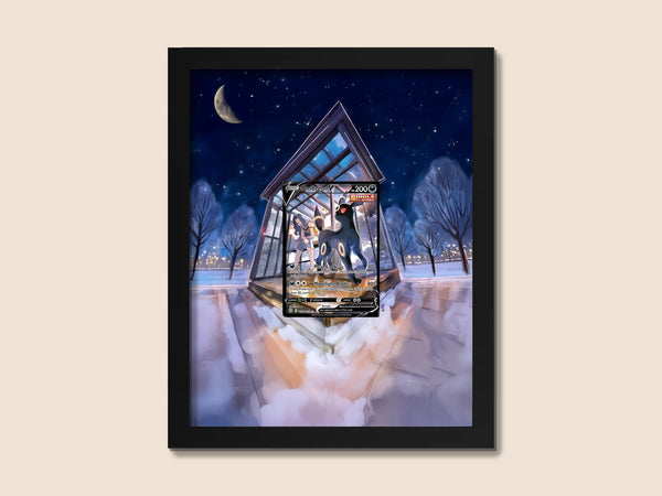 Umbreon V Display Frame – Brilliant Stars Pokémon Card Art | 8x10 Frame for Raw or Graded Cards