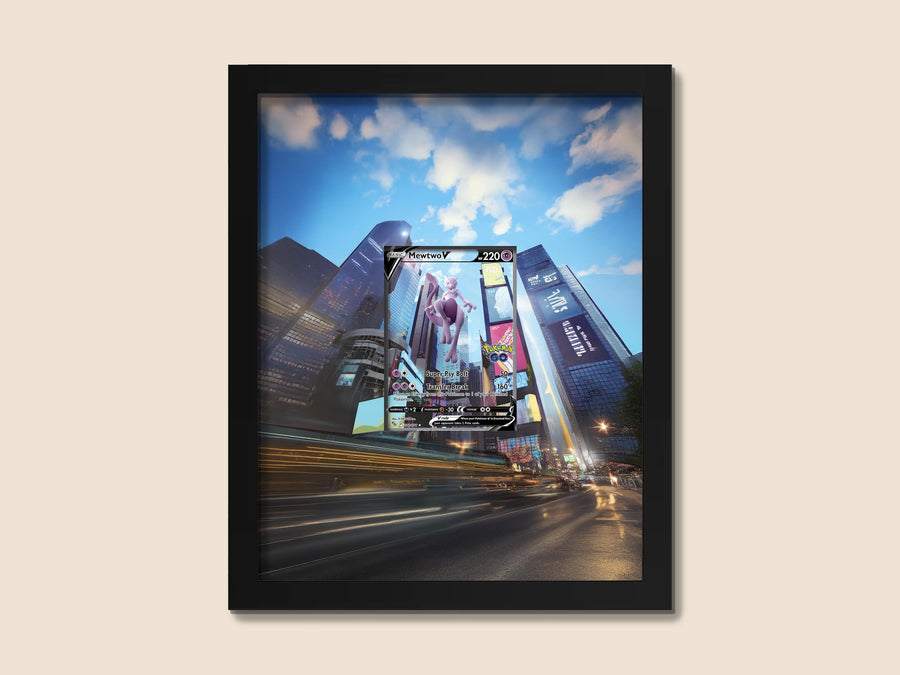 Mewtwo Display Frame – Pokémon GO Card Art | 8x10 Frame for Raw or Graded Cards