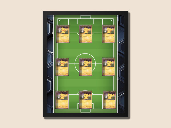 Pikachu Soccer Promo Collection Display Frame – 9-Card Layout | 16x20 Frame for Pokemon