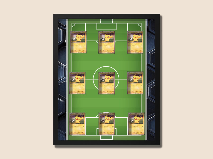 Pikachu Soccer Promo Collection Display Frame – 9-Card Layout | 16x20 Frame for Pokemon