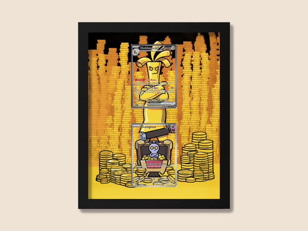 Gimmighoul & Gholdengo Display Frame – Pokemon Card Art | 8x10 Frame for Raw or Graded Cards
