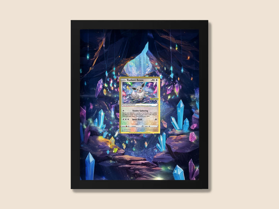 Radiant Eevee Display Frame – Pokémon Radiant Card Art | 8x10 Frame for Raw or Graded Cards