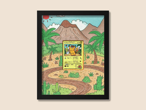 Ooyama Pikachu Display Frame – Hand-Drawn Pokémon Card Art | 8x10 Frame