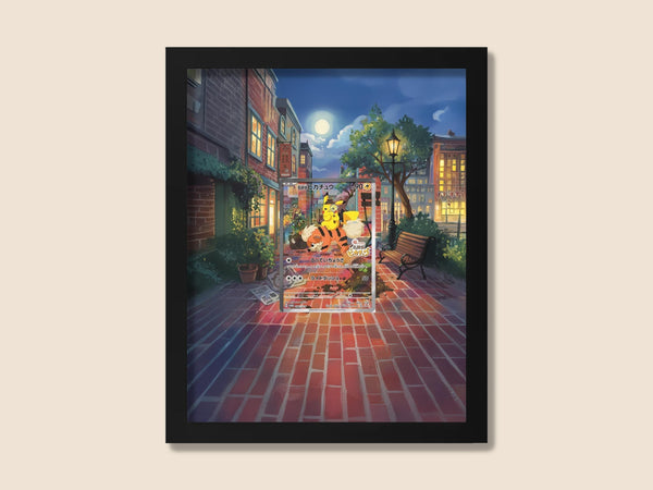 Detective Pikachu Growlithe Display Frame – Pokémon Card Art | 8x10 Frame for Raw or Graded Cards