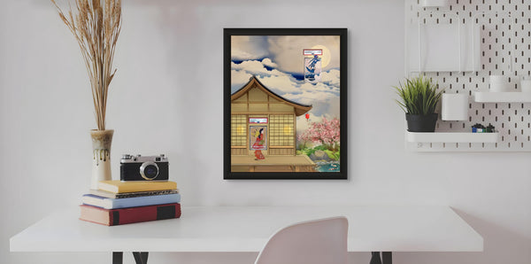 Pikachu & Cramorant Japanese Stamp Promo – 16x20 Pokemon Frame (Raw/Graded)
