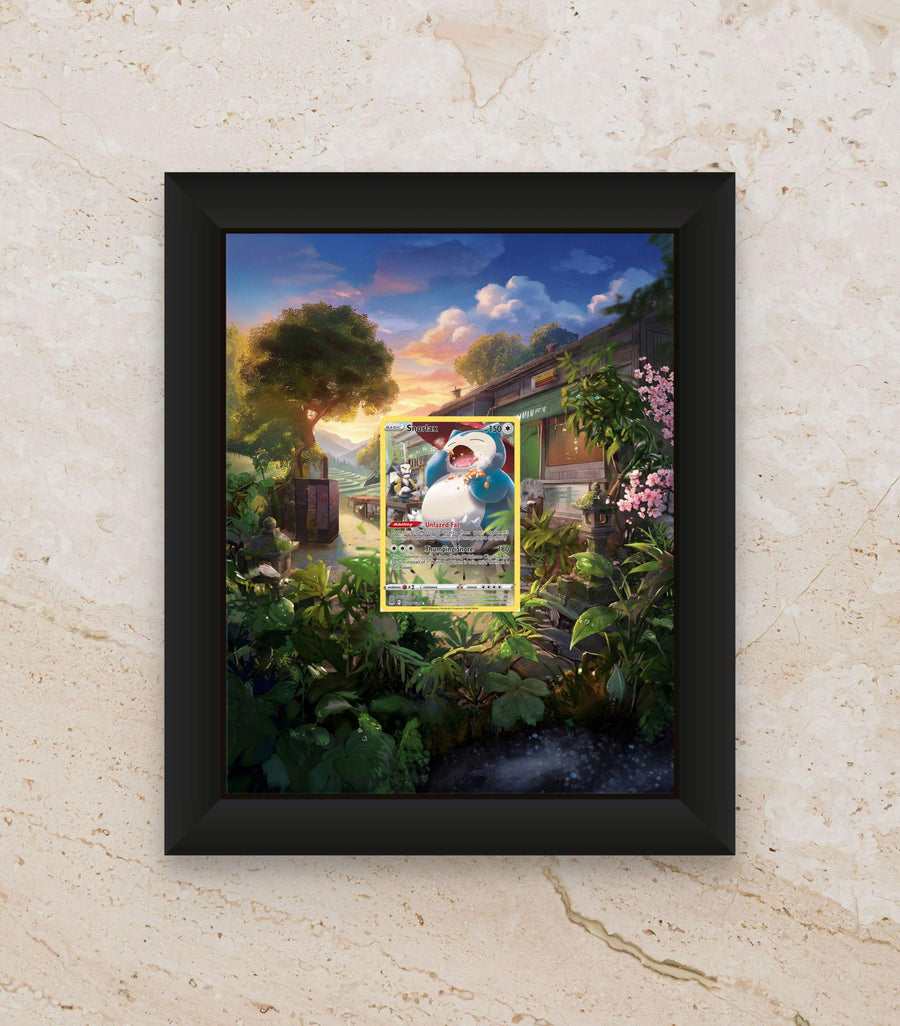 Snorlax TG10 Display Frame – Trainer Gallery Pokémon Card Art | 8x10 Frame for Raw or Graded Cards