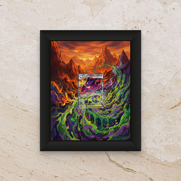 Mega Gengar Display Frame – Ascended Heroes Pokémon Card Art | 8x10 Frame for Raw or Graded Cards