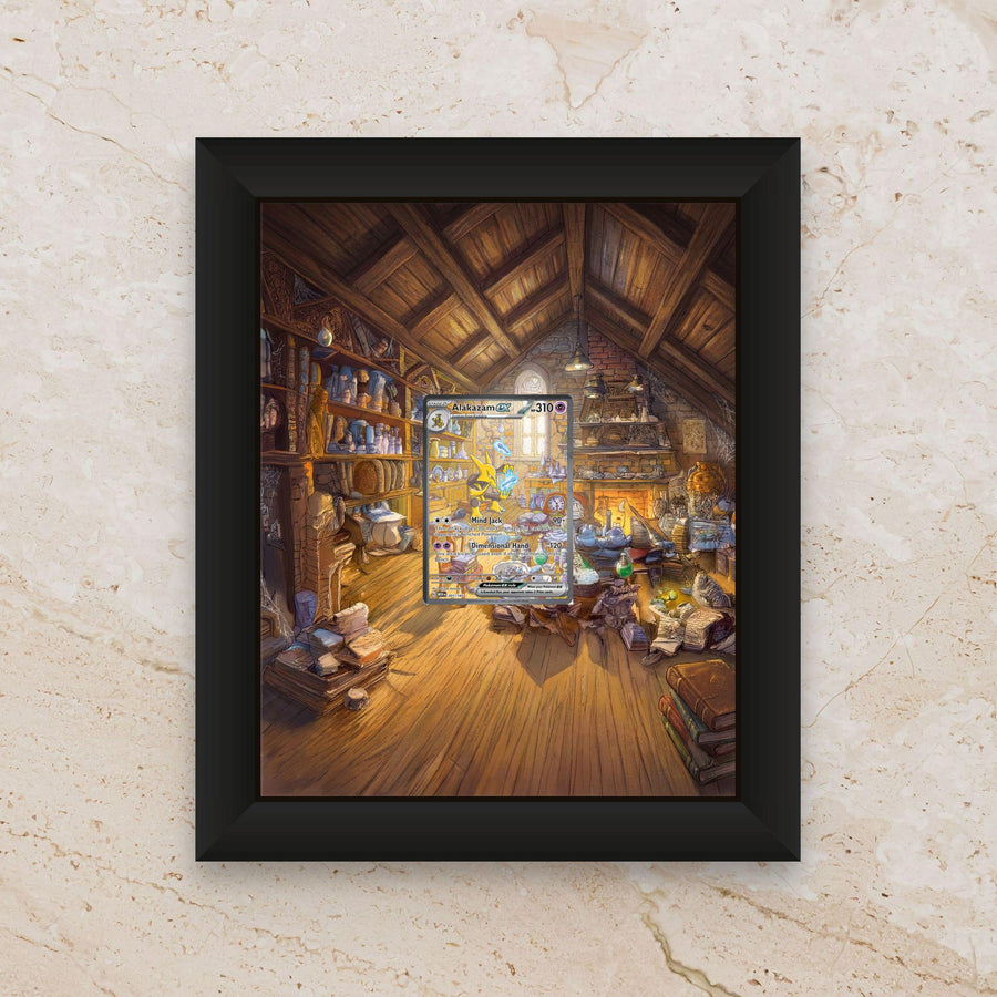 Alakazam Display Frame – Pokémon 151 Card Art | 8x10 Frame for Raw or Graded Cards
