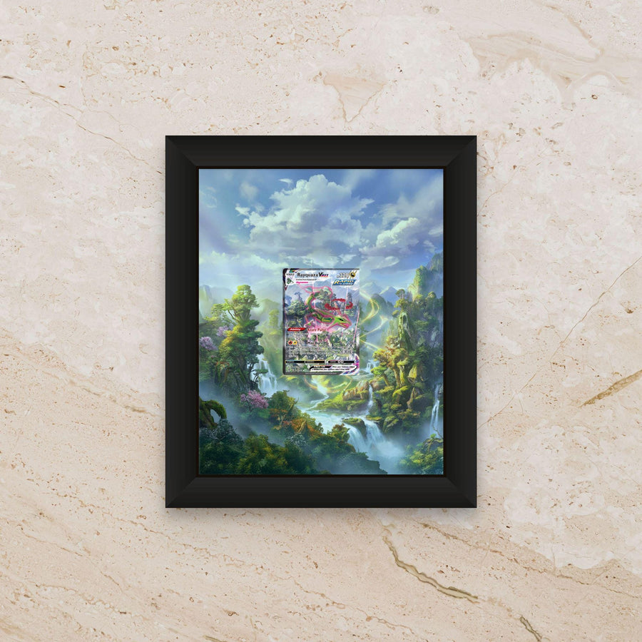 Rayquaza VMAX Alternate Art Display Frame – Evolving Skies Pokémon Card | 8x10 Frame for Raw or Graded Cards