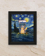 Pikachu Van Gogh Display Frame Gift – Grey Felt Hat Pokémon Art | 8x10 Wall or Desk Frame for Collectors | Handmade in Canada