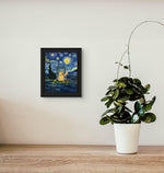 Pikachu Van Gogh Display Frame Gift – Grey Felt Hat Pokémon Art | 8x10 Wall or Desk Frame for Collectors | Handmade in Canada