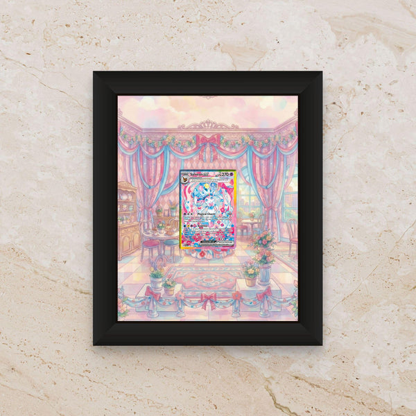 Sylveon Display Frame – Prismatic Evolutions Pokémon Card | 8x10 Frame for Raw or Graded Cards