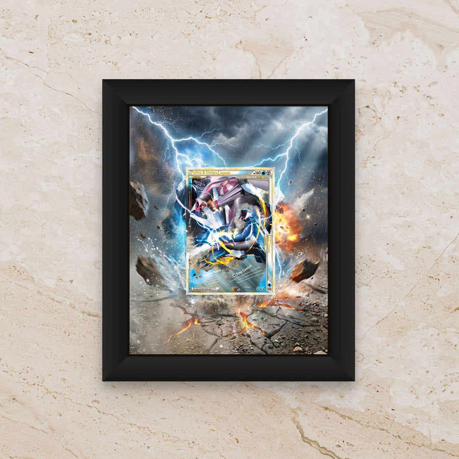 Palkia & Dialga LEGEND display frame – pokemon legend cards | 8x10 frame for raw or graded cards