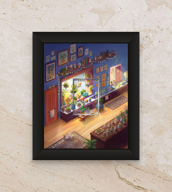 Bulbasaur Obsidian Flames Extended Art Display [High Definition] – Premium Shadowbox for Raw or Graded Cards | Pokemon Promo Gift