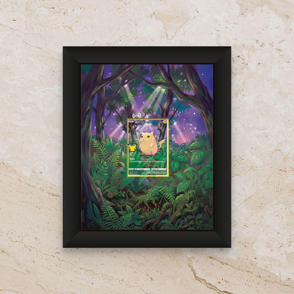 Pikachu 25th Anniversary Display Frame – Celebrations Pokémon Card | 8x10 Frame for Raw or Graded Cards