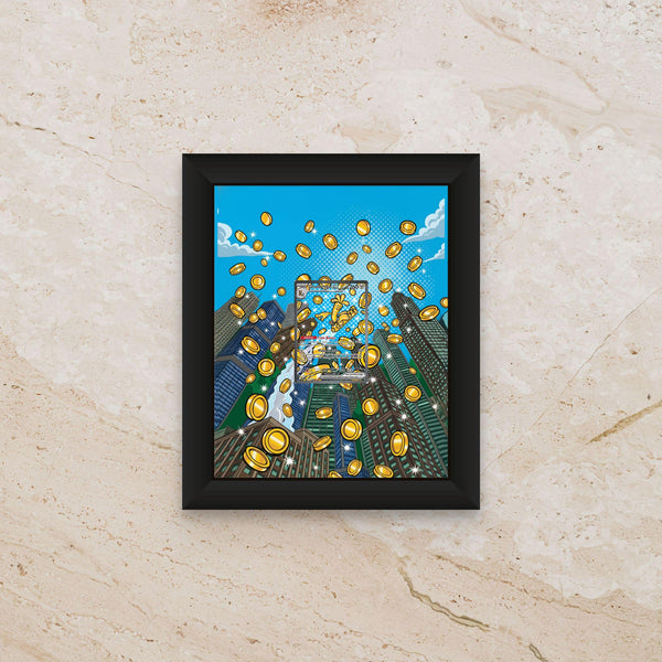 Gholdengo Prismatic Evolutions Extended Art Display [High Definition] – Premium Shadowbox for Raw or Graded Cards | Gold Decor