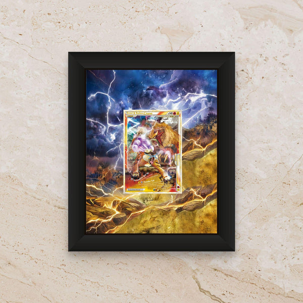 Raikou & Entei LEGEND display frame – Pokémon legend cards | 8x10 frame for raw or graded cards