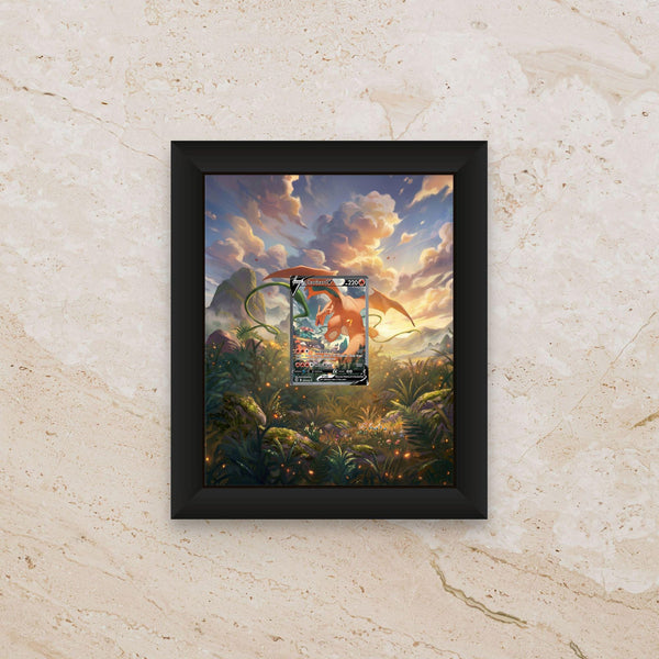 Charizard V Alt Art Extended Display – Brilliant Stars – 8x10 Pokemon Frame (Raw/Graded)