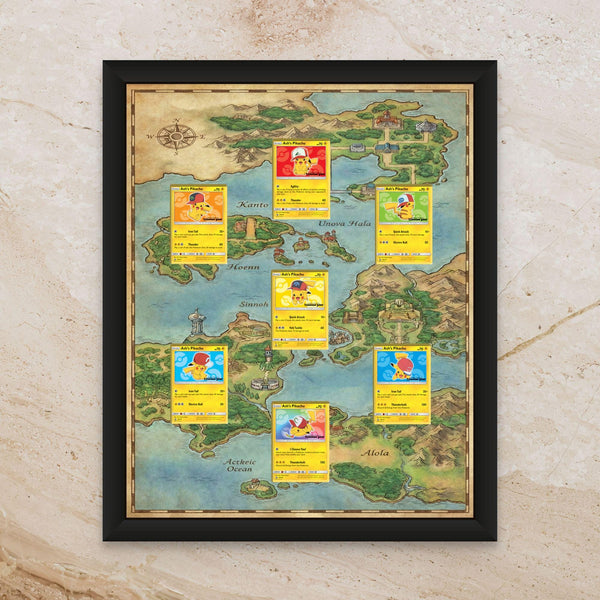 Ash's Pikachu Card Display – 16x20 Shadowbox for Raw & Graded Card