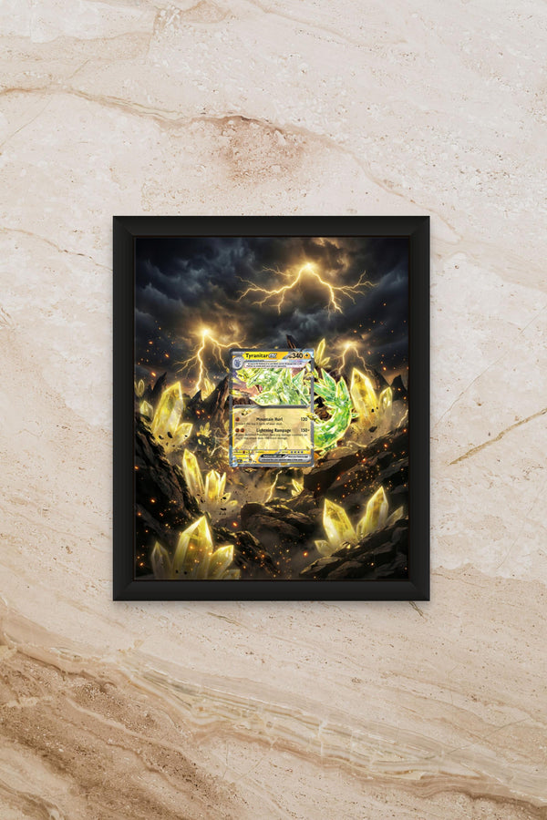 Tyranitar EX Display [High Definition] – Armor Pokémon Extended Art Shadowbox | Premium Frame for Raw or Graded Cards | Dark Type Decor