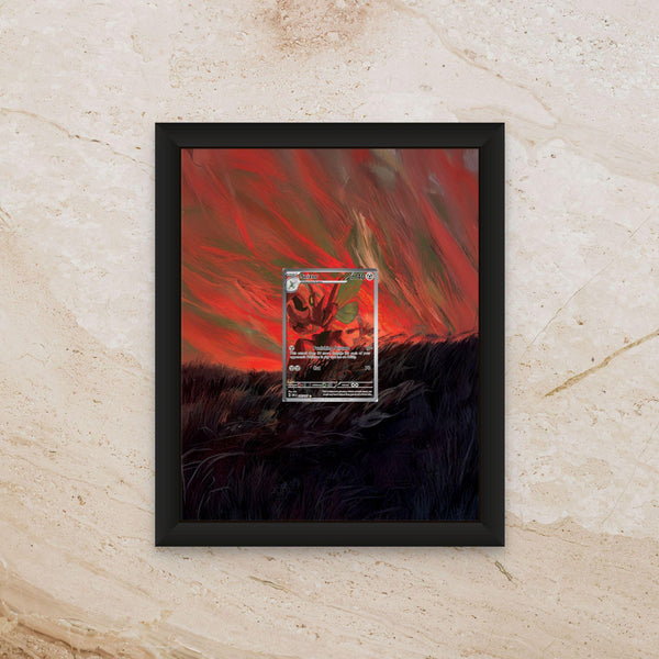 Scizor Illustration Rare Display [High Definition] – Pincer Pokémon Extended Art Shadowbox | Premium 8x10 Frame for Raw or Graded Cards