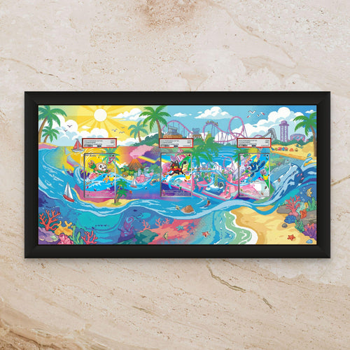 Alola First Partners Starters Gen 7 Art Display – 11x22 Frame (Raw/Graded cards)
