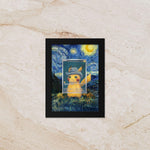 Pikachu Van Gogh Display Frame Gift – Grey Felt Hat Pokémon Art | 8x10 Wall or Desk Frame for Collectors | Handmade in Canada