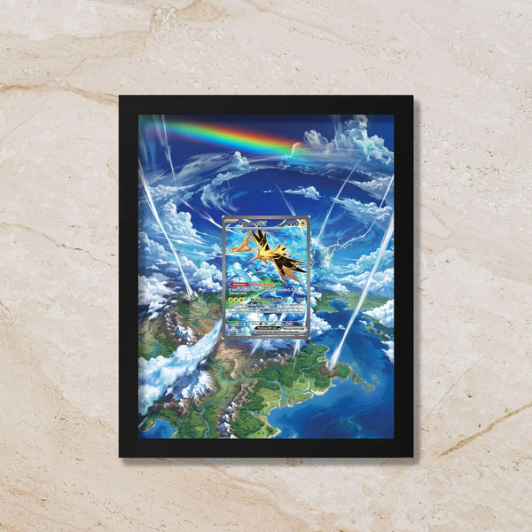 Zapdos ex Extended Art Display – Pokémon 151 Card Art | 8x10 Frame (Raw/Graded Cards)