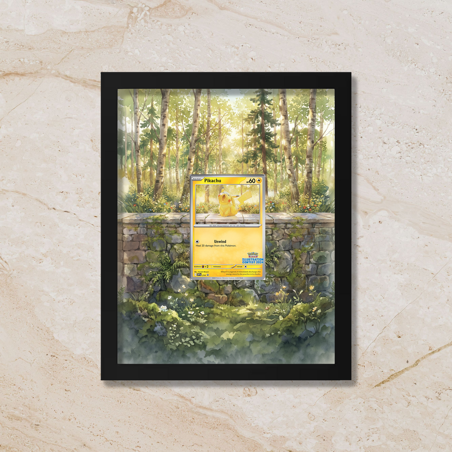 Pikachu Illustration Contest 2024 Display Frame | Special Promo Card Showcase (8x10") – Fits Raw & Graded Cards
